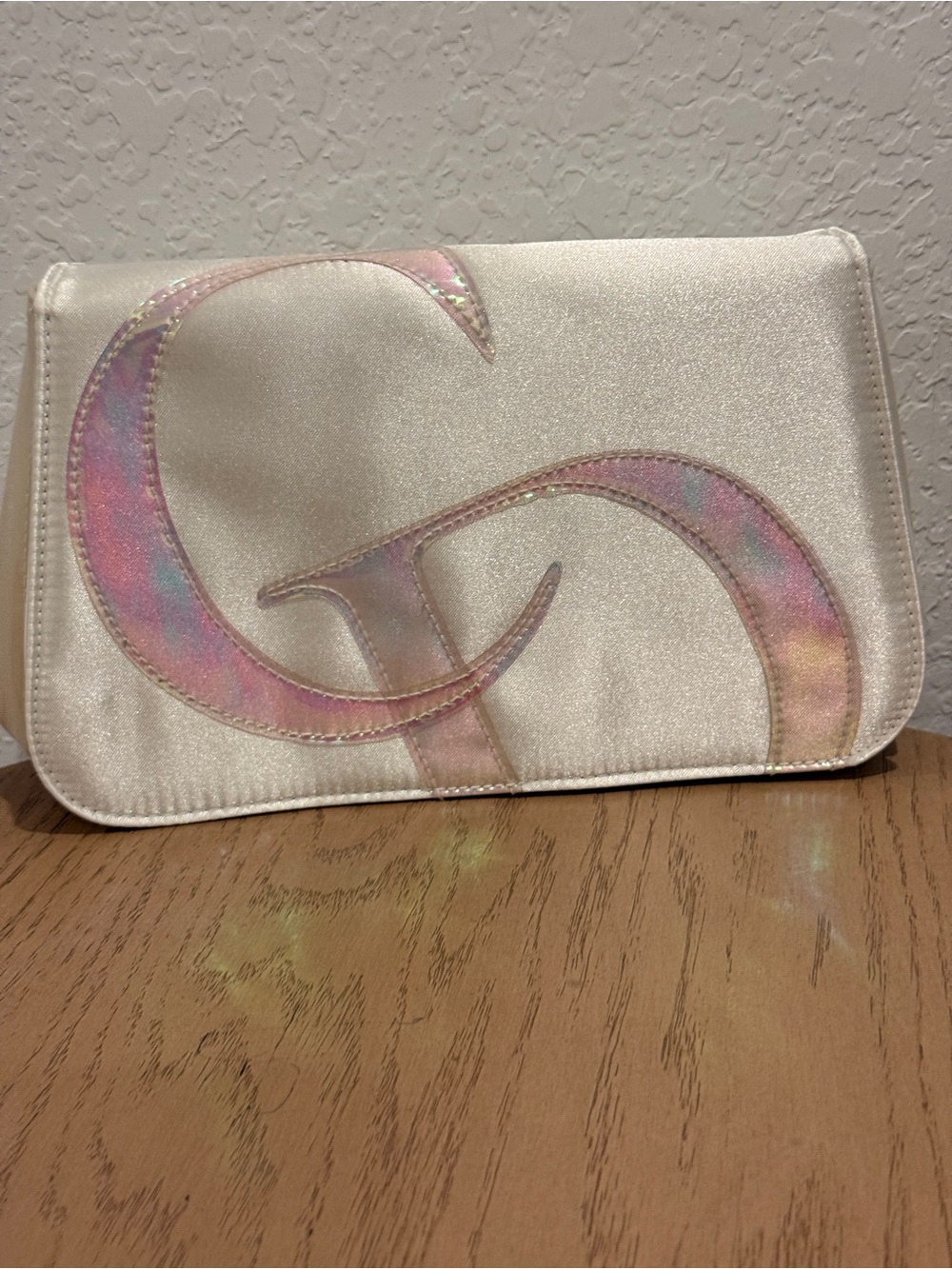 Dior Iridescent Pearl White Clutch with Holographic Logo